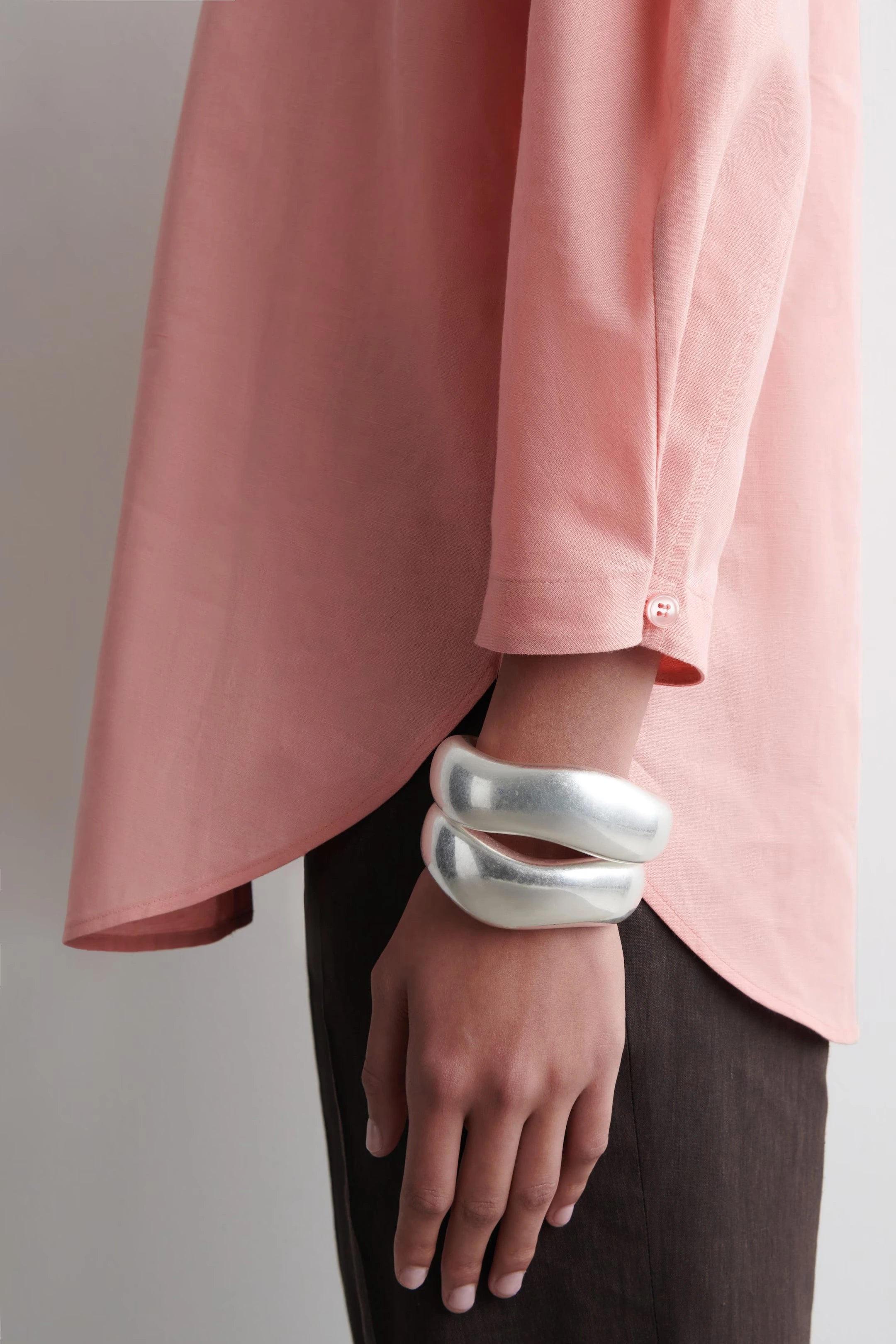 V-Neck Linen-Cotton Shirt